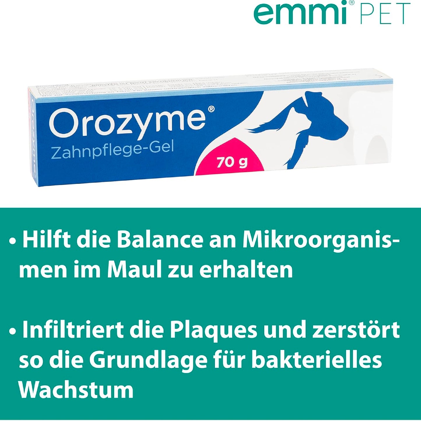 Emmi-pet 1 x Orozyme Dental Care Gel for Dogs and Cats with Self-Cleaning Function I Toothpaste