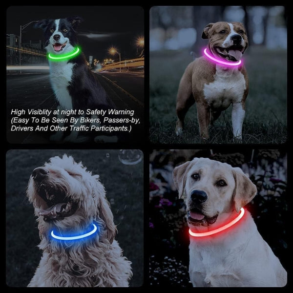 SerDa-Run Luminous Dog Collar, Rechargeable LED Collar for Dogs, Light Strip