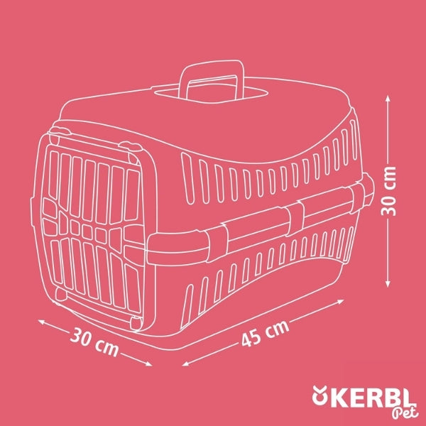 Kerbl Expedion 81346 Pet Transport Box / 45 x 30 x 30 cm / with Plastic