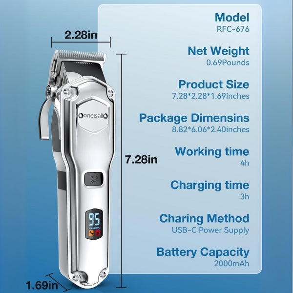 Oneisall Quiet Dog Clipper for Dense Fur, IPX7 Waterproof Clippers for Dog/Cat