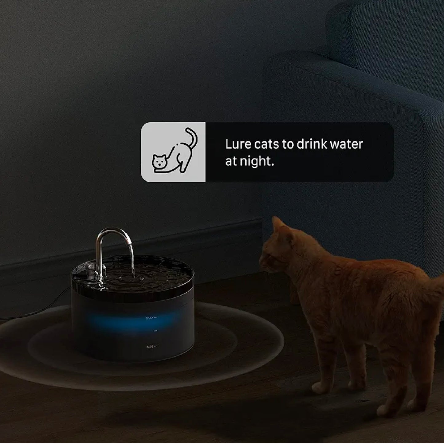 Cat Fountain, Super Silent Cat Drinking Fountain, Giotohun 2L Cat Drinking Fountain, Built-in LED Light