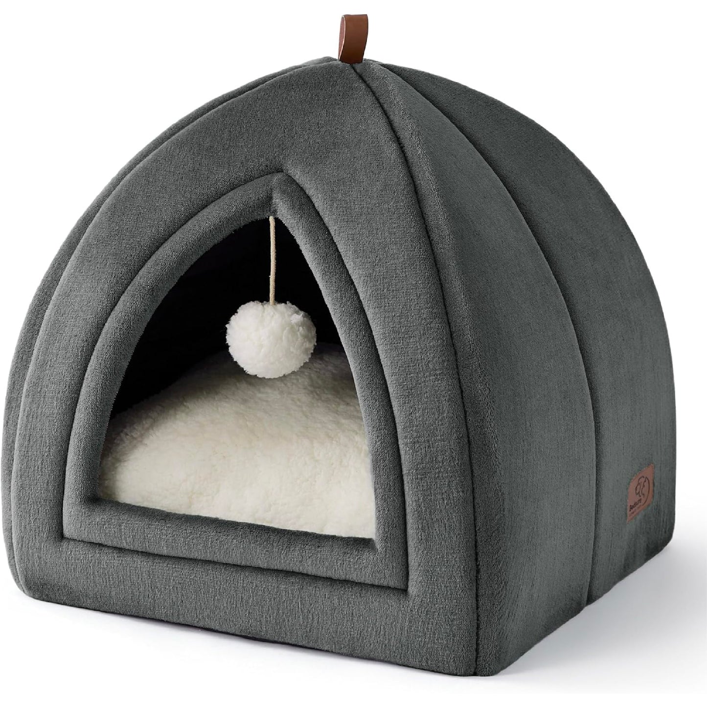 BEDSURE Cat Cave Large Cats, Dark Grey - Foldable Cat Bed
