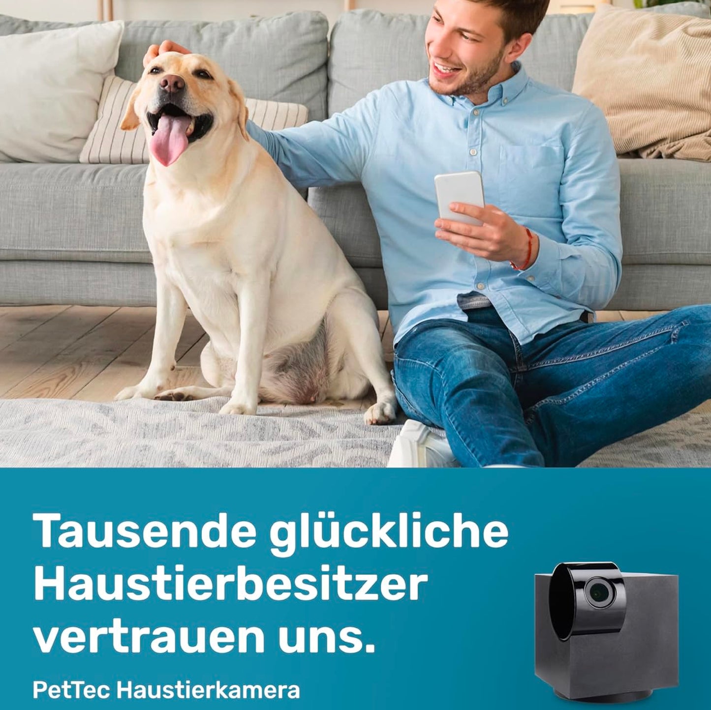 PetTec CCTV Camera Full HD 360° WiFi Night Vision Automatic Noise Detection