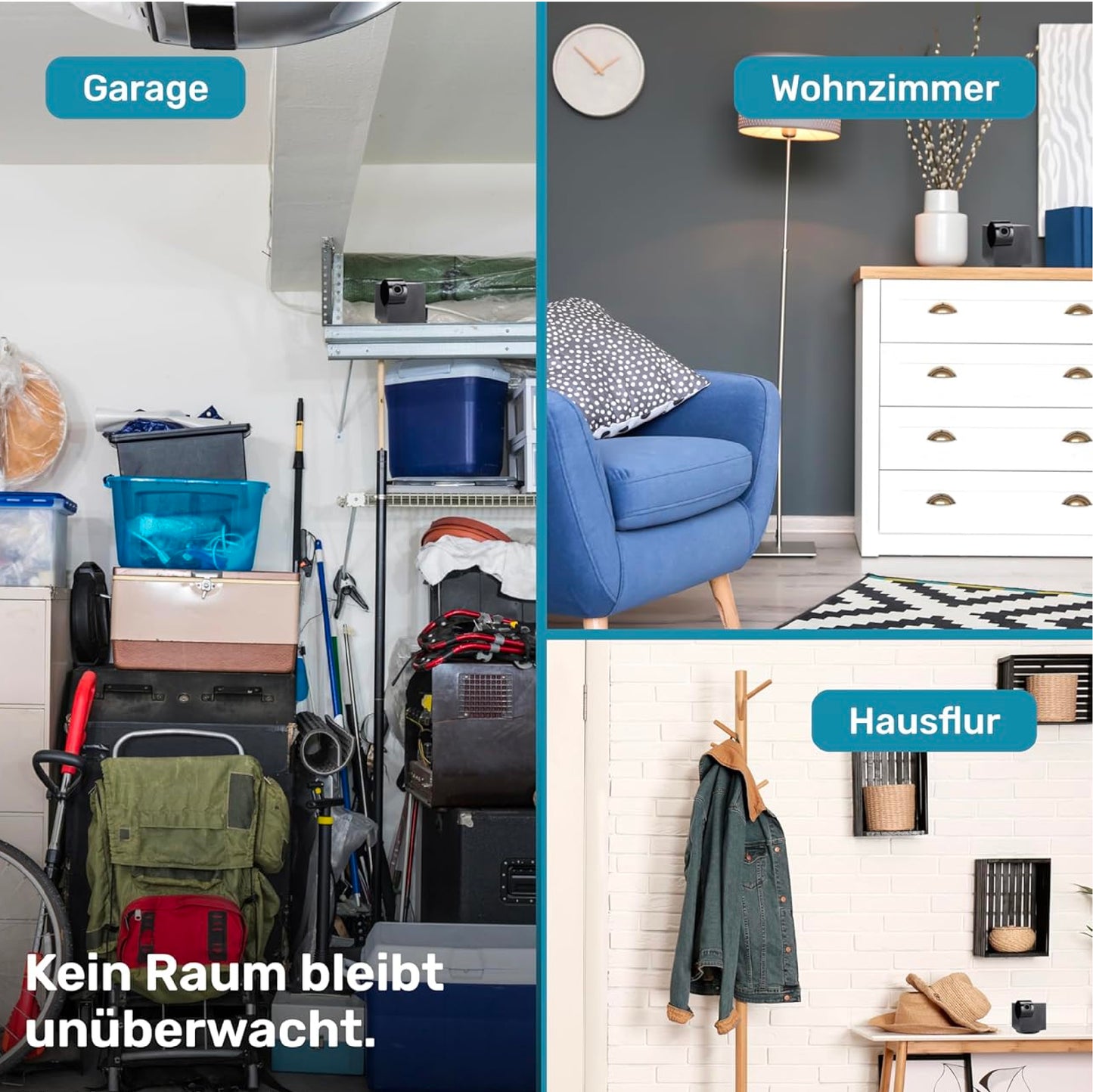 PetTec CCTV Camera Full HD 360° WiFi Night Vision Automatic Noise Detection