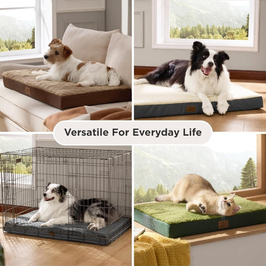 Bedsure Dog Cushion, Egg-shaped Crate Foam for Small, Medium and Large Dogs