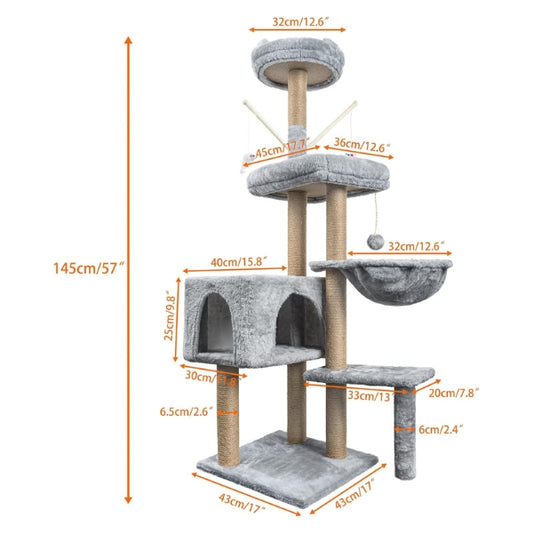 HOMIDEC Cat Scratching Post, 145 cm, Cat Tree