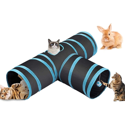 Fhodigogo Cat Toy Cat Tunnel, Cat Toy Dog Toy Play Tunnel 3-Way Pet