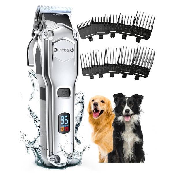 Oneisall Quiet Dog Clipper for Dense Fur, IPX7 Waterproof Clippers for Dog/Cat