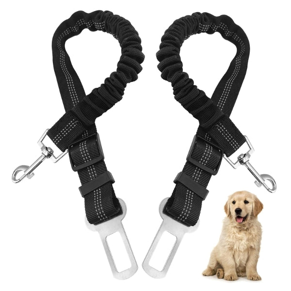 Nutabevr Pack of 2 Dog Belt for Car, Length Adjustable Dog Seat Belt