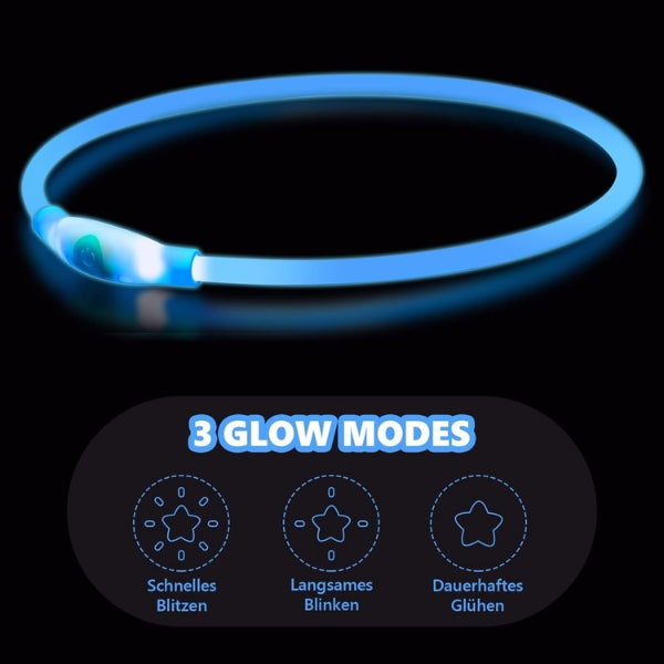 SerDa-Run Luminous Dog Collar, Rechargeable LED Collar for Dogs, Light Strip