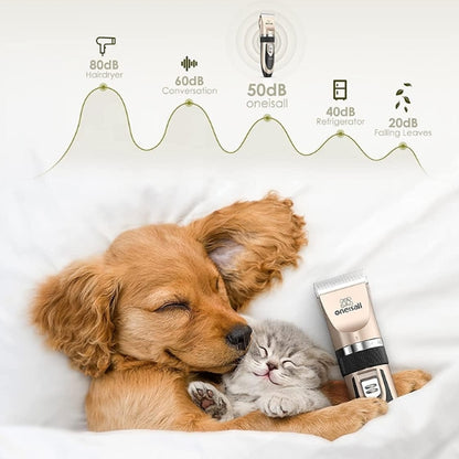Oneisall Quiet Dog Clipper Professional Clipper Dog Cat Pet Hair Clipper Electric Dog