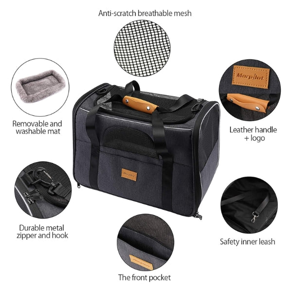 Morpilot Foldable Pet Dog and Cat Carrier Bag, Oxford Fabric Transport bag