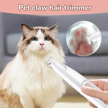Dog Clipper, Quiet, Dog Hair Trimmer, Paw Trimmer with LED Light, Waterproof Paw Razor