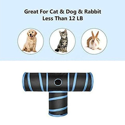 Fhodigogo Cat Toy Cat Tunnel, Cat Toy Dog Toy Play Tunnel 3-Way Pet