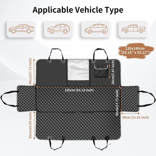 KYG Dog Blanket Car Rear Seat Cover Dog Back Seat Side Protection