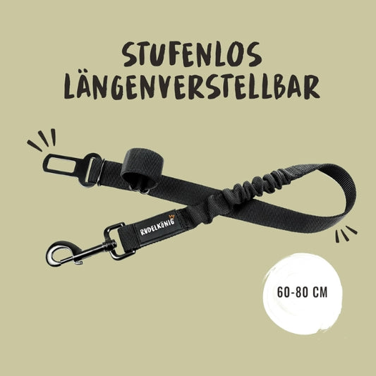 Rudelkönig Dog Car Seat Belt - Elastic Seat Belt - Fully Adjustable