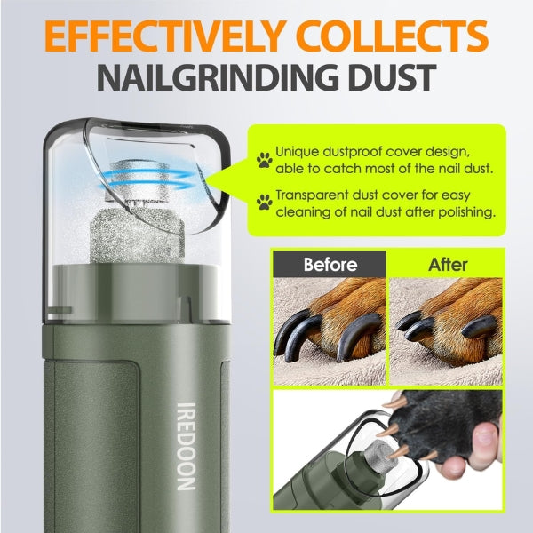 IREDOON Professional Claw Grinder for Dogs, 3-Speed with 4 LED Lights