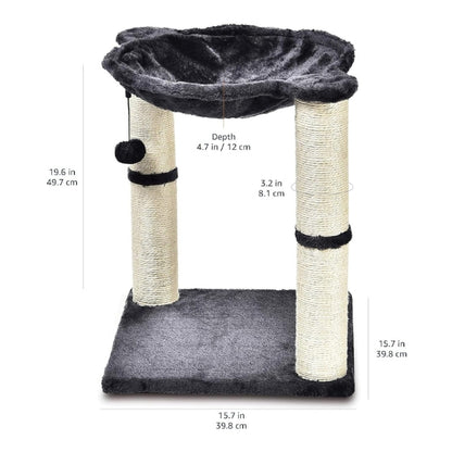 Basics Cat Scratching Post with House, Hammock, Bed and Scratching Post