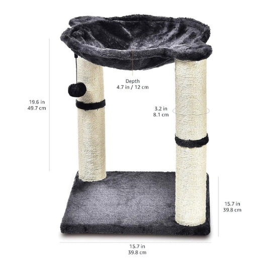 Basics Cat Scratching Post with House, Hammock, Bed and Scratching Post