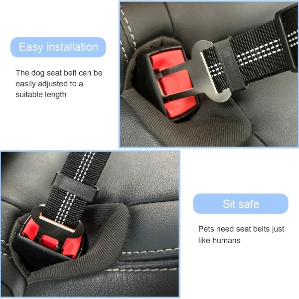 Nutabevr Pack of 2 Dog Belt for Car, Length Adjustable Dog Seat Belt