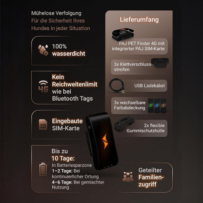 PAJ GPS Tracker for dogs - 4G - walking alarms