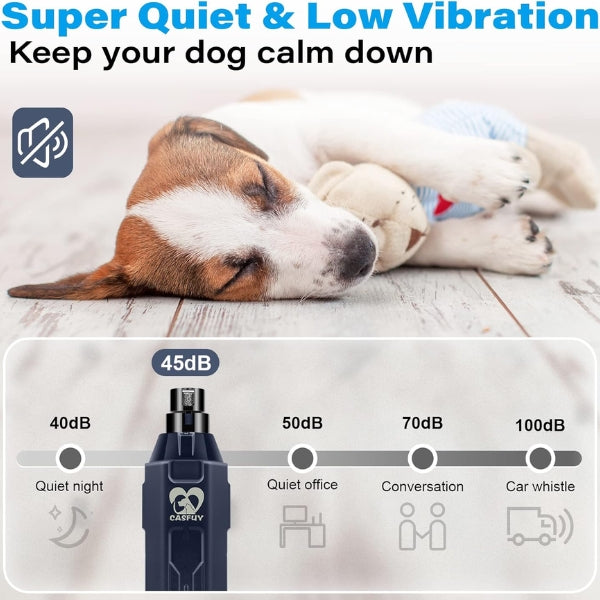 Casfuy Dog Claw Grinder 6 Speed - Newest Claw Grinder for Pets, Super Quiet