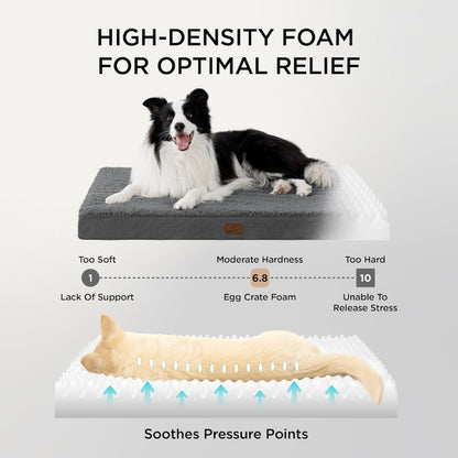 Bedsure Dog Cushion, Egg-shaped Crate Foam for Small, Medium and Large Dogs