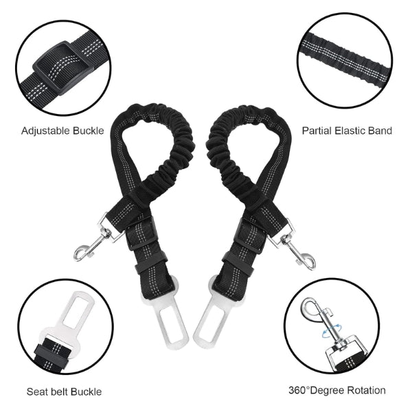 Nutabevr Pack of 2 Dog Belt for Car, Length Adjustable Dog Seat Belt