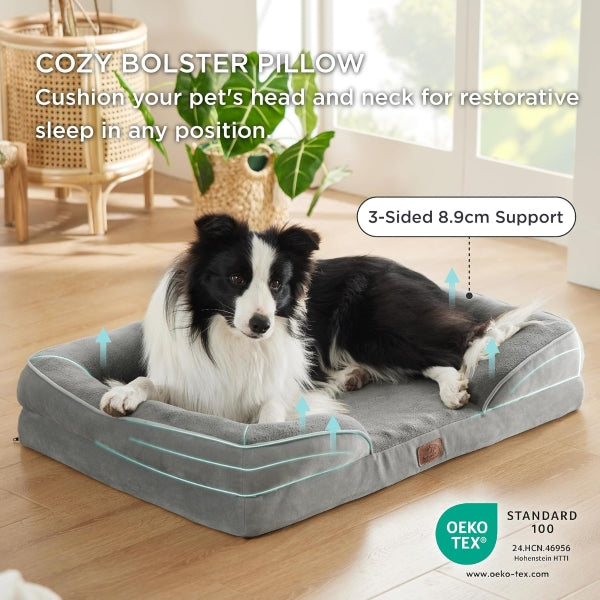 BEDSURE Orthopaedic Dog Bed, Ergonomic Dog Sofa, 89 x 63 cm