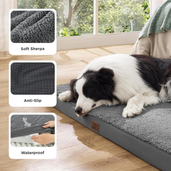 Bedsure Dog Cushion, Egg-shaped Crate Foam for Small, Medium and Large Dogs