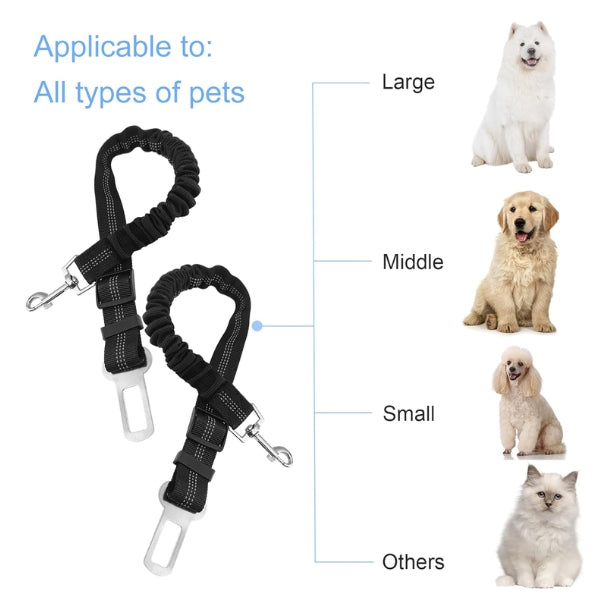 Nutabevr Pack of 2 Dog Belt for Car, Length Adjustable Dog Seat Belt