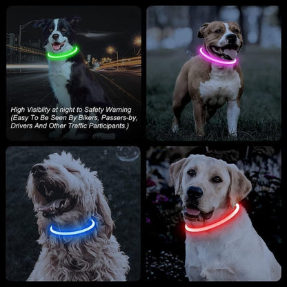 SerDa-Run Luminous Dog Collar, Rechargeable LED Collar for Dogs, Light Strip