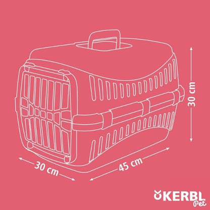 Kerbl Expedion 81346 Pet Transport Box / 45 x 30 x 30 cm / with Plastic