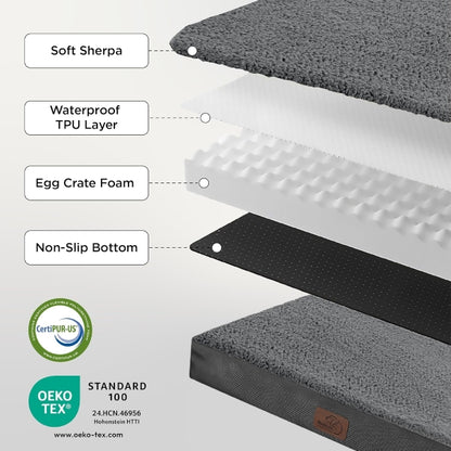 Bedsure Dog Cushion, Egg-shaped Crate Foam for Small, Medium and Large Dogs