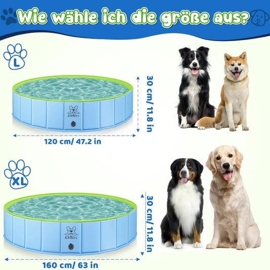 KHOLEZ Dog Pool, 120 x 30 cm Dog Bath for Large Small Dogs
