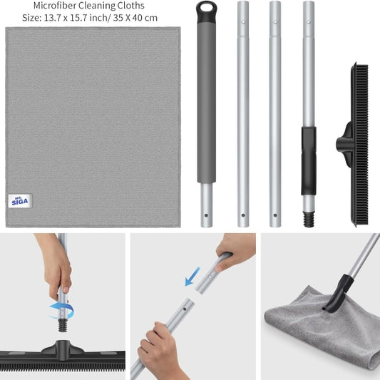 MR.SIGA Rubber Broom with Squeegee for Removing Animals