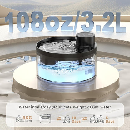 Wireless Cat Fountain: 3.2 L Drinking Fountain for Cats