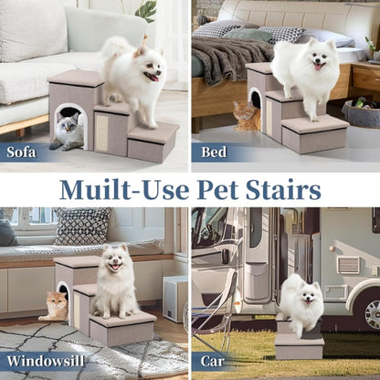 Foldable Dog Stairs for Couch and Bed, 75 L x 35 W x 43 H cm, Pet Stairs for Small/Older/Large Dogs