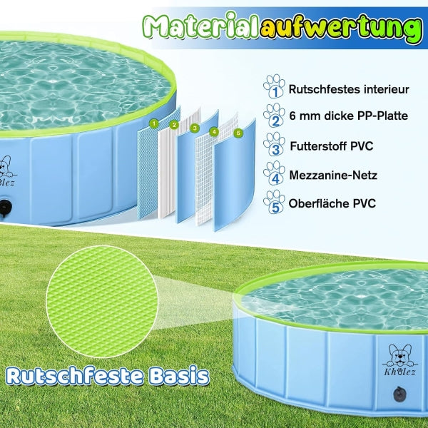 KHOLEZ Dog Pool, 120 x 30 cm Dog Bath for Large Small Dogs