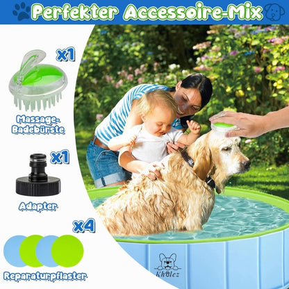 KHOLEZ Dog Pool, 120 x 30 cm Dog Bath for Large Small Dogs