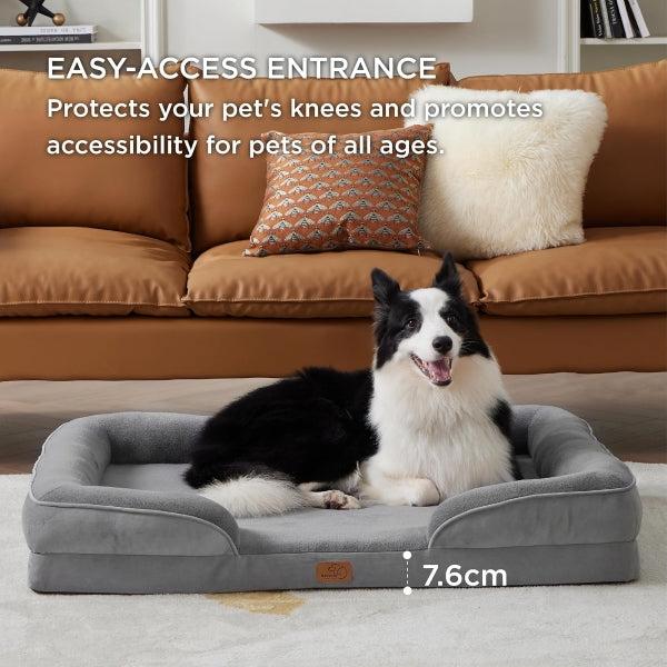 BEDSURE Orthopaedic Dog Bed, Ergonomic Dog Sofa, 89 x 63 cm