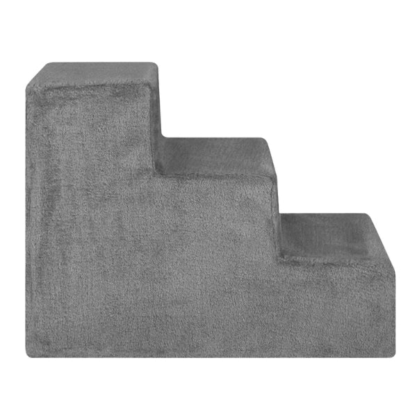 Juskys Pet Stairs, Dog Stairs, 36 cm, 3 Steps, Plush Covered