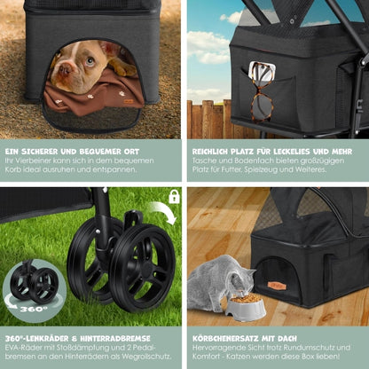 LOVPET® Dog Pram 2-in-1 Dog Buggy Dog Box Transport Bag