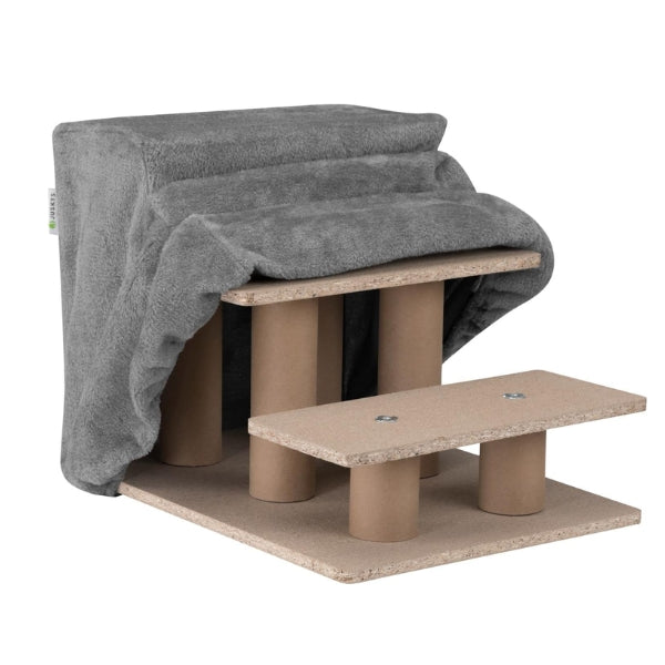 Juskys Pet Stairs, Dog Stairs, 36 cm, 3 Steps, Plush Covered